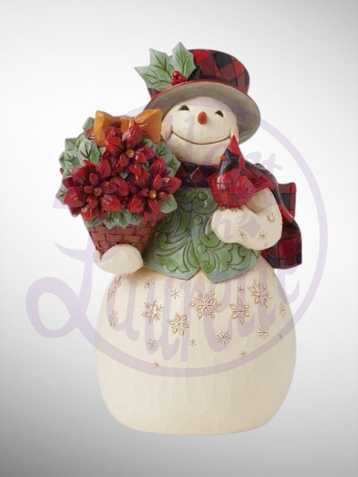 Jim Shore Heartwood Creek - Highland Glen Holiday Blooms Snowman Figurine